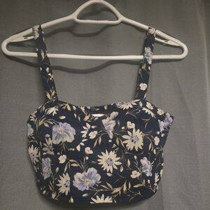 BOG Collective Floral Bustier Crop Top